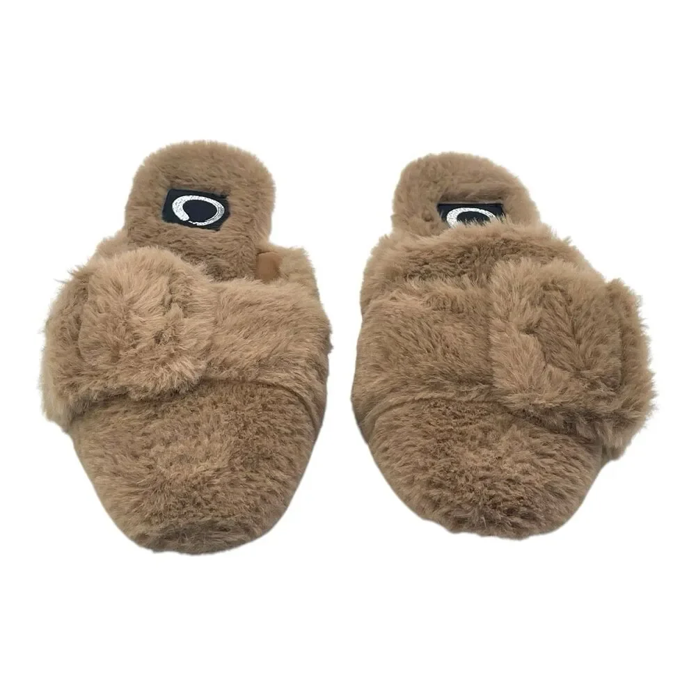 NEW Journee Collection Women's Faux Fur Sereena Slipper Tan Size 8 - Picture 6 of 8